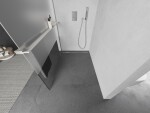 MEXEN/S - Kioto+ Sprchová zástena WALK-IN s poličkou a držiakom uterákov 70 x 200, transparent/dekor, nikel kartáčovaná 800-070-121-97-35