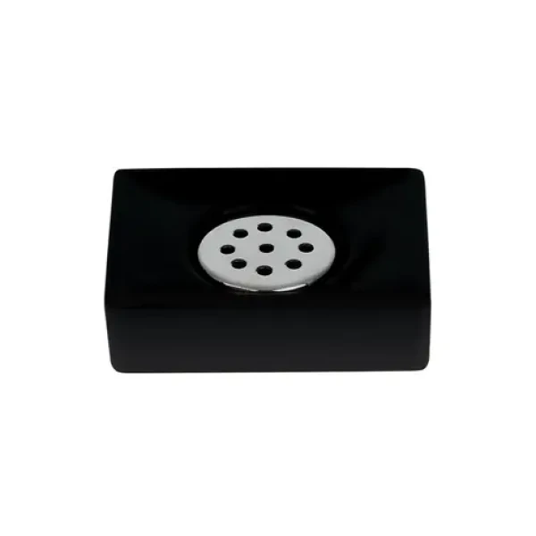 Spirella QUADRO mydlenka matná čierna / keramika (7610583204837)