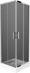 MEXEN/S - Rio štvorcový sprchovací kút 70 x 70, grafit, chróm + vanička Rio 860-070-070-01-40-4510