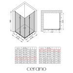 CERANO - Sprchovací kút Volpe Duo Ľ/P - 6 mm - chróm, transparentné sklo - 100x60x190 - zalamovacie CER-480190