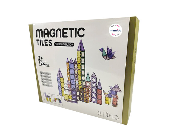 Mamido Mamido Farebná magnetická stavebnica 128 dielikov XXL MT1453