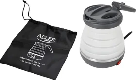 Adler AD 1370UK / Cestovná rýchlovarná kanvica / silikónová / 0,6 l / UK zástrčka (AD 1370UK)