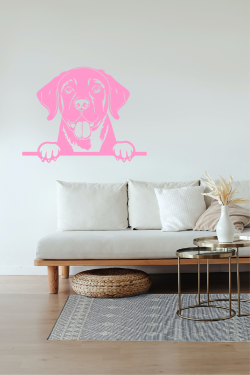 Veselá Stena Samolepka Labradorský retriever Farba: růžová, Veľkosť: 100 x 77 cm