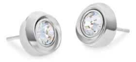 Calvin Klein Luxusné oceľové náušnice s kryštálmi Twisted Bezel Solitaire 35000771