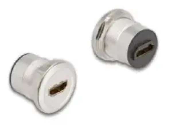 DeLock HDMI samica - HDMI samica čierna, strieborná / Adaptér / Panelová montáž (88191)
