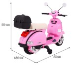 Mamido Detský elektrický skúter Vespa ružový