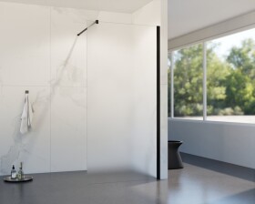 HOPA - Walk-in sprchovací kút LAGOS BLACK NEW 200 - Farba rámu - Čierna, Rozmer A - 100, Rozmer C - 200, Výplň - Matné bezpečnostné sklo - 8 mm BCLAGO10MBFN2