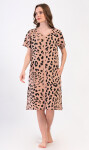 Dámske šaty s krátkym rukávom Leopard Home béžová 3XL