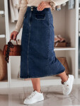 Dámska džínsová maxi sukňa s rozparkom BLUEVIC modrá FashionStreet CY0486 XL