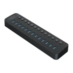 Orico CT2U3-13AB USB HUB s vypínačmi čierna / 13x USB-A 3.0 / kábel USB-A - USB-B 1m