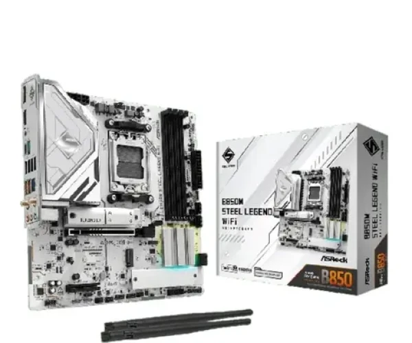 ASRock B850 Steel Legend Wifi / AMD B850 / DDR5 / SATA III / USB 3.2 / 2.5 GLAN / Wi-Fi 7 / sc.AM5 / mATX (90-MXBS2-A0UAYZ)