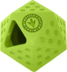 KIWI WALKER Gumová hračka ICOSABALL Mini zelená / Hračka pre psov / otvor na maškrty / 6,5 cm (RUB-856)