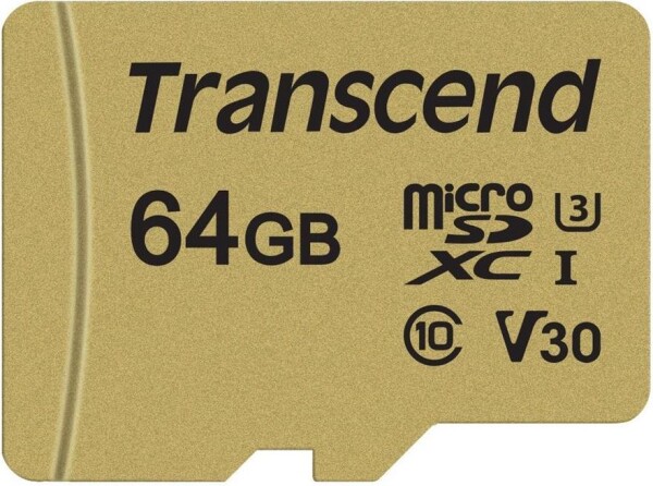 Transcend 500S MicroSDXC 64 GB Class 10 UHS-I/U3 V30 (TS64GUSD500S)