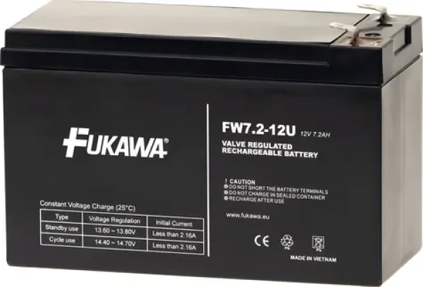 Fukawa FW 7,2-12 F1U / Batéria do UPS / 12V / 7,2 Ah / Faston F1 4,7mm / životnosť 5 rokov (12341)