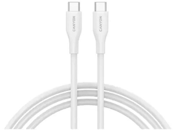 Canyon CC60SC10 biela / Kábel / USB-C - USB-C / 1 m / PD 60 W / 480 Mbps (CNS-CC60SC10W)