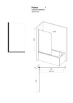 BESCO - Vaňová zástena PRIME 1 - FARBA rámu - Chróm / Leštený hliník (ALU), Rozmer A - 70 cm, Smer zatvárania - Univerzálne Ľavé / Pravé, Výplň - Číre bezpečnostné sklo - 5 mm BCPRIM70CC
