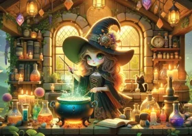 YAZZ Puzzle Roztomilá čarodejnica