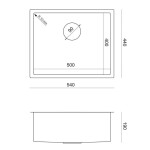 Quadron Quadron - Oceľový drez ANTHONY 60 GRAPHITE MF5444PVDBST1
