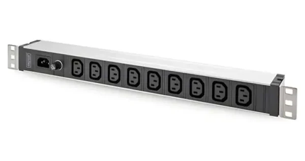Digitus DN-95429 čierna/hliník / Napájacia lišta / 19" 1U / 9x C13 / 10A / IEC C14 vstup (DN-95429)