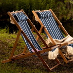 Strömshaga Záhradné lehátko August Stripe Blue / White