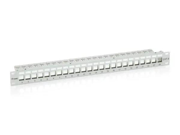 Equip 19" FTP sivá / Patch panel / 24x Keystone / 1U / LSA-110 (767124)