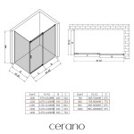 CERANO - Sprchovací kút Santoro - pravá - 6 mm - chróm, mliečne sklo - 110x80 - posuvný CER-665818
