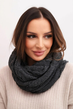 Dámsky pletený vlnený komín mäkký a teplý KN23 graphite UNI