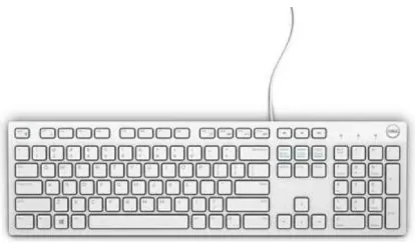 DELL KB216 QuietKey (580-ADEG) biela / Multimediálna klávesnica / US Medzinárodná / QWERTY / USB (580-ADEG)