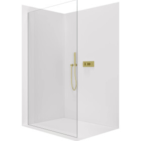 CERANO - Sprchová zástena Walk-in Crystal Ľ/P - 8 mm - bezvzperový systém - zlatá, transparentné sklo - 80x200 CER-8050BD6637