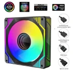 1stCool AURA EVO Mirror ARGB čierna / Ventilátor / 120mm / PWM / ARGB / 1200 RPM (F12-AURA-EVO-B1)