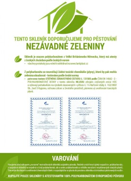 Skleník VITAVIA IDA 1300 PC 4 mm strieborný