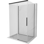 MEXEN/S - Rox-3S sprchovací kút 3 stenný, posuvný 115 x 75, transparent, čierna 8C2-115-075-70-00-3S