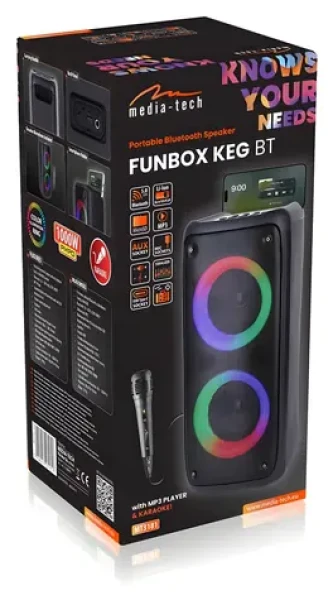 Media-Tech Funbox MT3181 čierna / Bezdrôtový reproduktor / RMS 40 W / PMPO 1000 W / BT 5.0 / FM Radio / microSD (MT3181)
