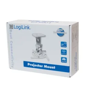 LogiLink BP0003 biela / Stropný držiak projektora / do 15 kg / náklon 0-25 ° / otočenie 360 ° (BP0003)
