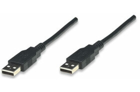 Manhattan prepojovací kábel USB 2.0 A - USB 2.0 A 1.8m čierna (306089)