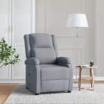 VidaXL vidaXL Fotel rozkładany, jasnoSivý, tapicerowany tkaniną