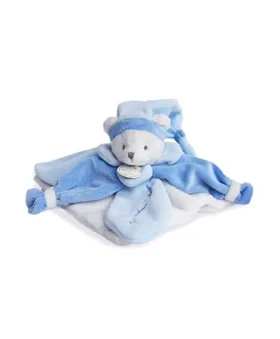 Doudou Darčeková sada - Plyšový muchláčik modrý medvedík 24 cm