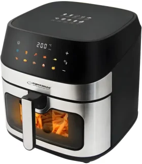 Esperanza EKA005 čierna / Inox / Teplovzdušná fritéza / 8 l / 1600 W / 10 programov (EKA005)