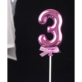 Ružový zápich do torty číslo 3 - Cakesicq - Cakesicq