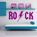Veselá Stena Samolepka Rock Farba: růžová, Veľkosť: 100 x 50 cm