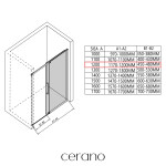 CERANO - Sprchovací kút Lantono L/P - 8 mm - Soft-Close - čierna matná, transparentné sklo - 120x70x195 - posuvný CER-433109