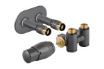 HOPA - THERMCOMB-SET, stredový ventil (Z4K) s pripojením pre elektrickú tyč - Farba - Anthracite, Variant - Ľavá RDTHERMCOMSETLA
