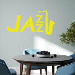 Veselá Stena Samolepka Jazz Farba: černá, Veľkosť: 60 x 32 cm