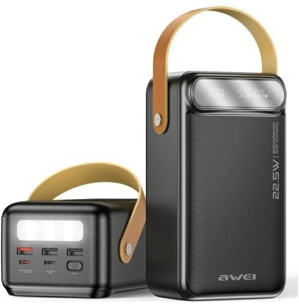 Awei Powerbank Awei P101K 60000mAh 22,5W 3xUSB-A 2xUSB-C czarny