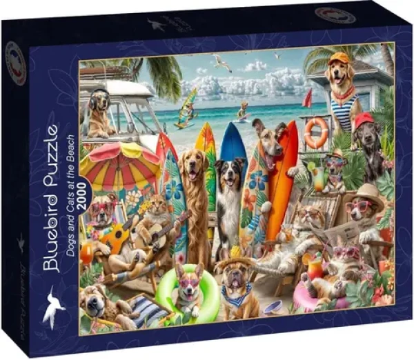 BlueBird Puzzle Psy a mačky na pláži