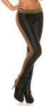 Sexy KouCla treggings with leatherlook-application CAPPUCCINO XL