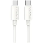USAMS U98 biela / Nabíjací a dátový kábel USB-C - USB-C / 60W / 3A / 1m (SJ787USB02)