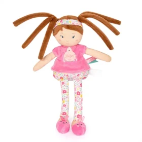 Doudou Jolijou Bábika LES PIPELLETTES 25 cm 1 ks svetlo ružová