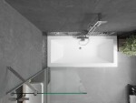 MEXEN/S - Cube obdĺžniková vaňa 180 x 80 cm s panelom + vaňová zástena 70, transparent, chróm 550518080X9507000001