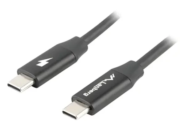 Lanberg Kábel USB-C na USB-C čierna / Dátový a nabíjací kábel / USB 2.0 / 1,8 m / QC 4.0 (CA-CMCM-40CU-0018-BK)